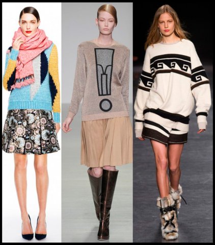 Направления моды в джемперах, свитшотах и свитерах осенью 2015